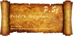 Polák Szilviusz névjegykártya
